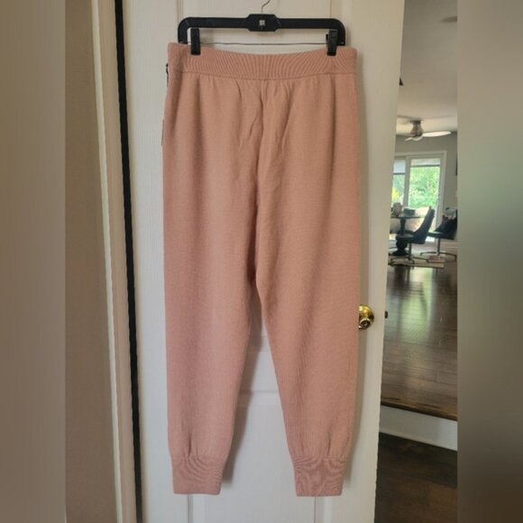 NWT Express 100% Cashmere Super High Waisted Joggers Pink Size Large - Picture 4 of 10